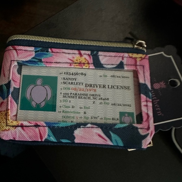 NWT Simply Southern Printed Pink Bloom Zip Wallet / Coin purse - Picture 3 of 3